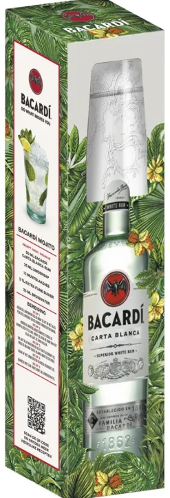 Rum|Witte Rum|Bacardi Bacardí Carta Blanca met glas