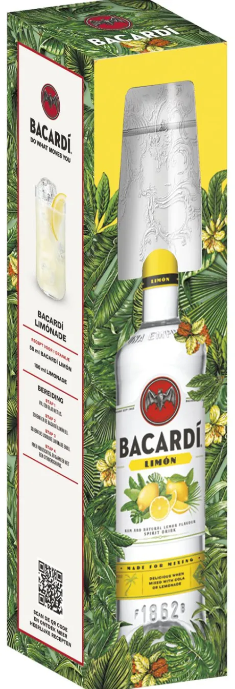 Rum|Flavoured Rum|Bacardi Bacardí Limón met glas