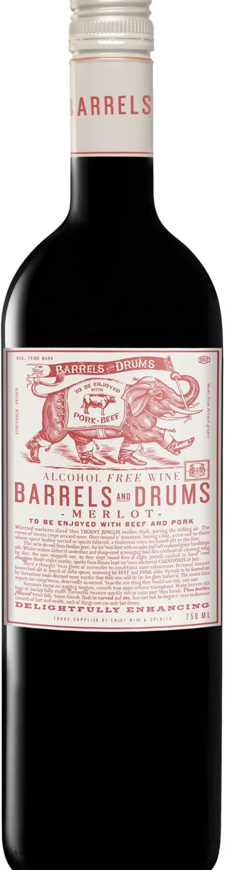 Alcoholvrije Wijn|Alcoholvrije Wijn|Barrels & Drums Barrels and Drums Merlot