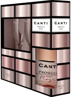 Rosé|Prosecco|Canti Prosecco Rosé Cadeaupakket met 2 glazen