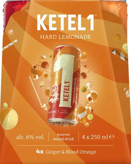 Blik|Mixdranken|STËLZ Ketel 1 Hard Lemonade Ginger & Blood Orange Koningsdag 4-pack