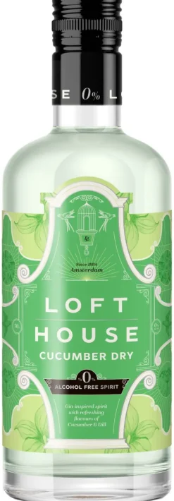 Alcoholvrije Mixen|Alcoholvrije Gin|Lofthouse Loft House Gin Cucumber Dry Alcoholvrij