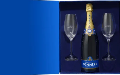 Champagne|Mousserend|Pommery Brut Royal Cadeaupakket met 2 Flutes