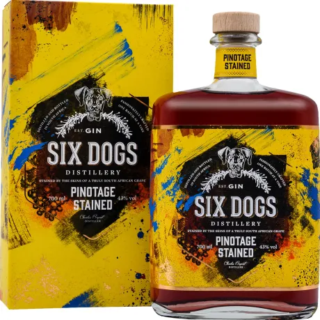 Gin|Gin|Six Dogs Gin Pinotage Stained