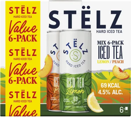 Hard Seltzer|Kant & Klaar|STËLZ Hard Iced Tea 6-pack Peach & Lemon